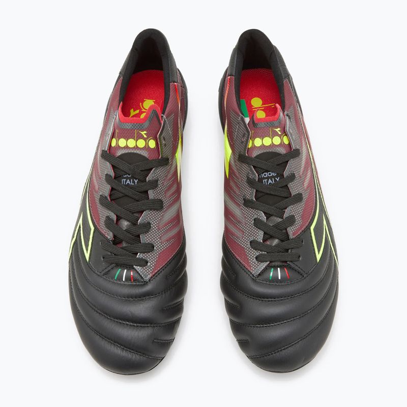 Vyriški futbolo bateliai Diadora Brasil Elite Veloce ITA LPX juodi ir bordiniai DD-101.178785-D0136-43 12