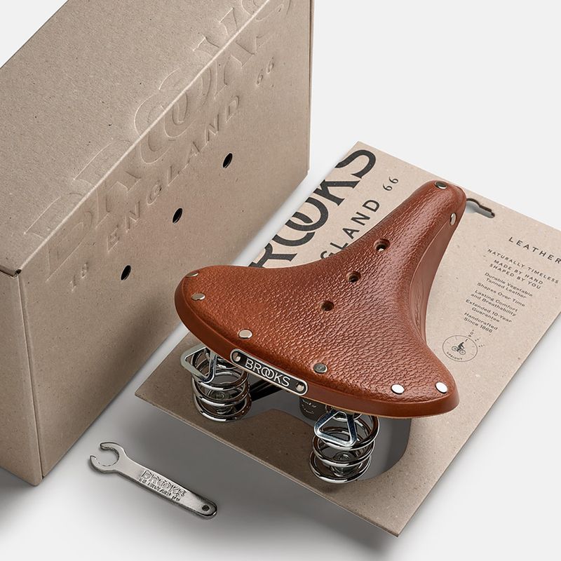 Dviračio balnelis Brooks England B66 Short honey 8