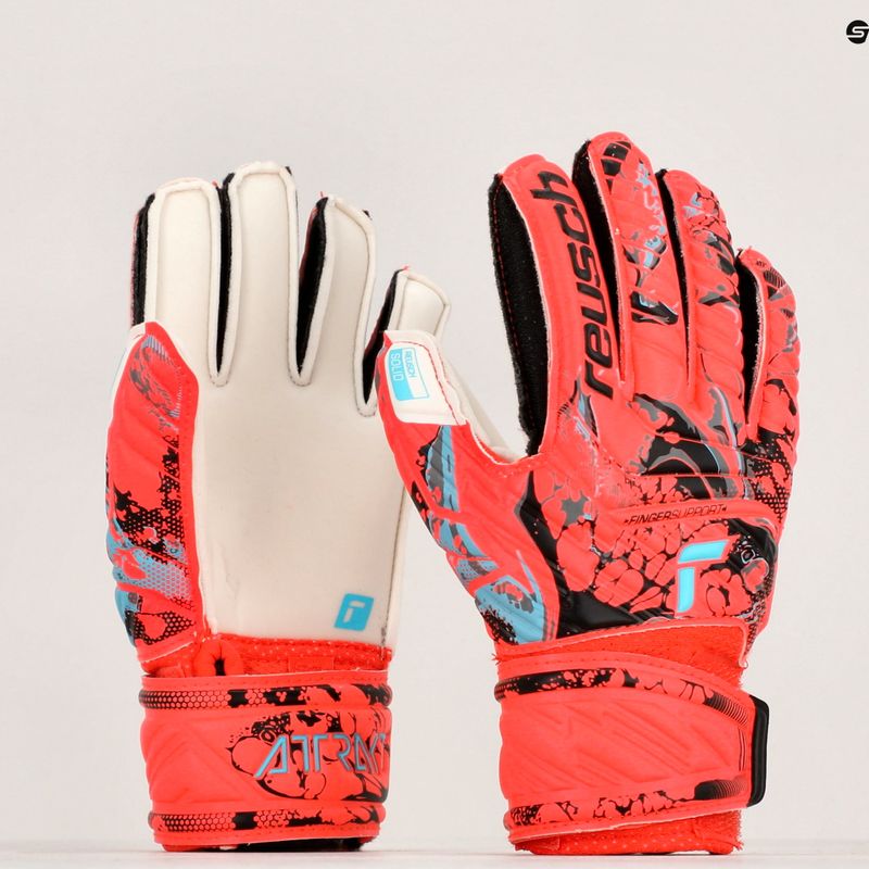 Reusch Attrakt Solid Finger Support Junior vaikiškos vartininko pirštinės raudonos spalvos 5372510-3334 7