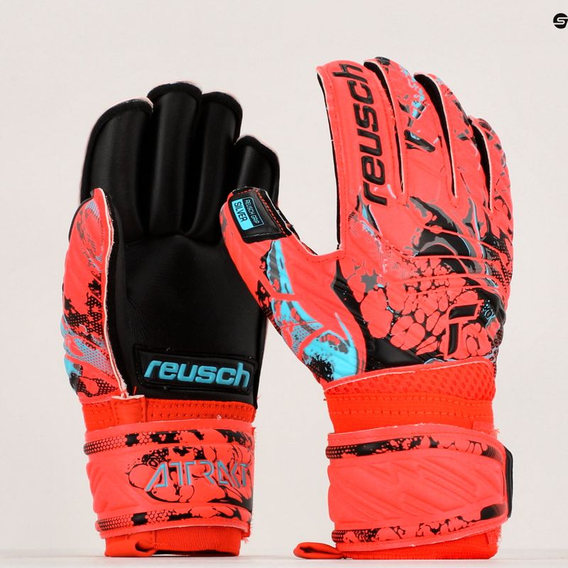 Reusch Attrakt Silver Roll Finger Junior vaikiškos vartininko pirštinės raudonos spalvos 5372217-3333 9