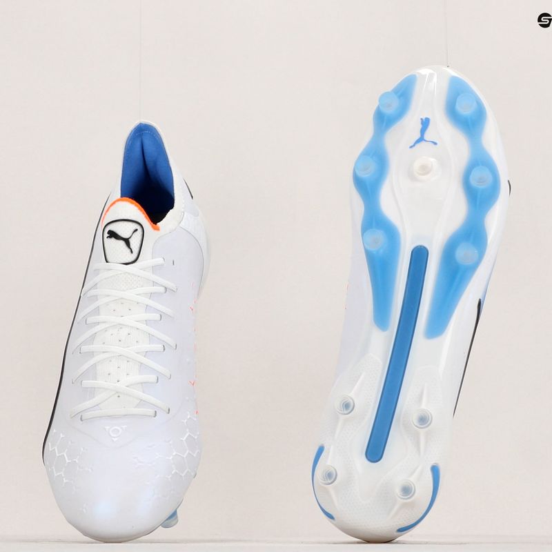 Vyriški futbolo bateliai PUMA King Ultimate FG/AG puma white/puma black/blue glimmer/ultra orange 19