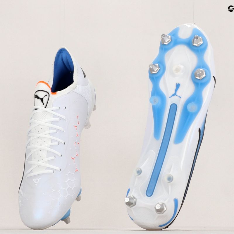 Vyriški futbolo bateliai PUMA King Ultimate MXSG puma white/puma black/blue glimmer/ultra orange 18