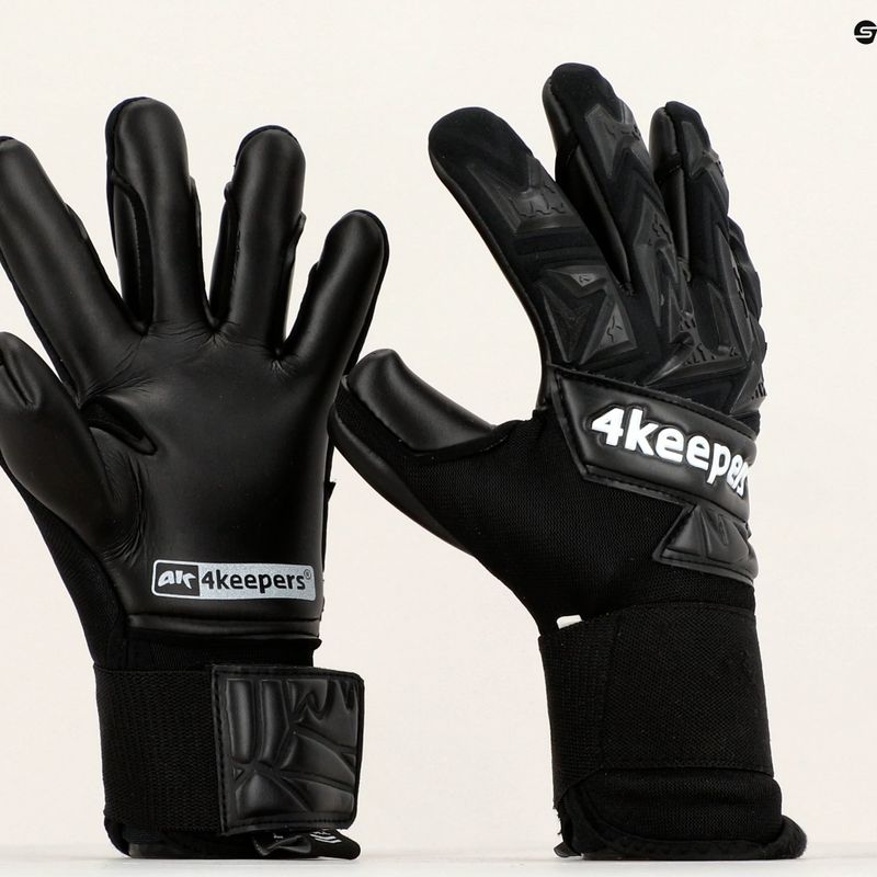 4keepers Equip Panter NC Jr vaikiškos vartininko pirštinės juodos spalvos 7