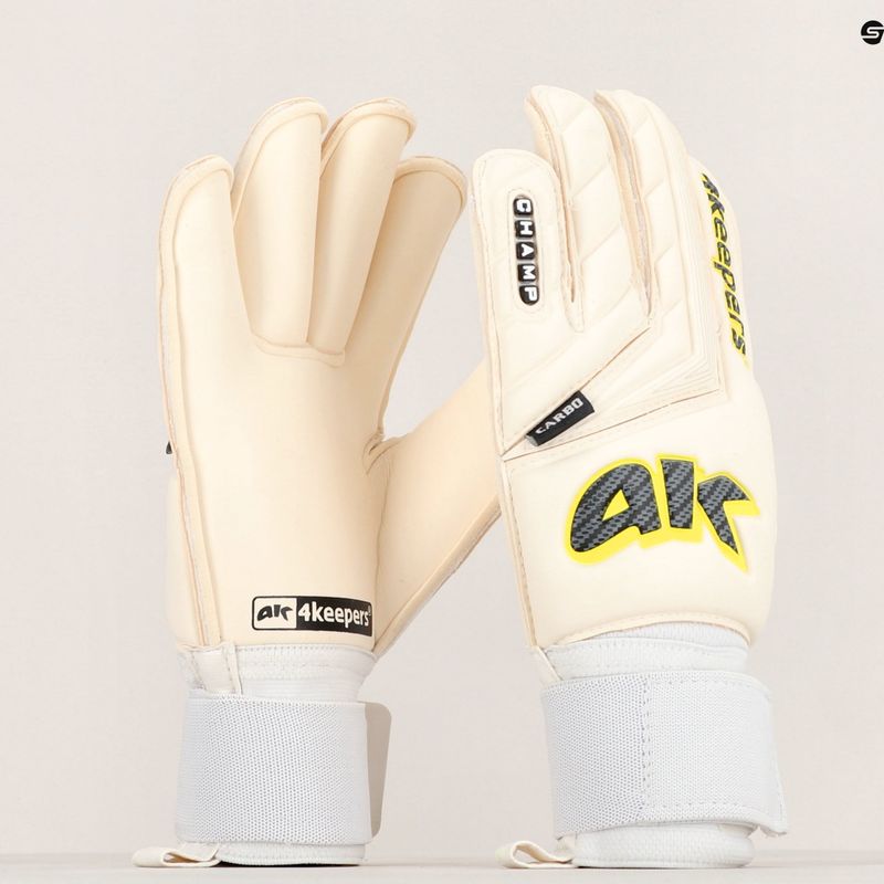 4keepers Champ Carbo V RF Strap vartininko pirštinės balta/geltona 11