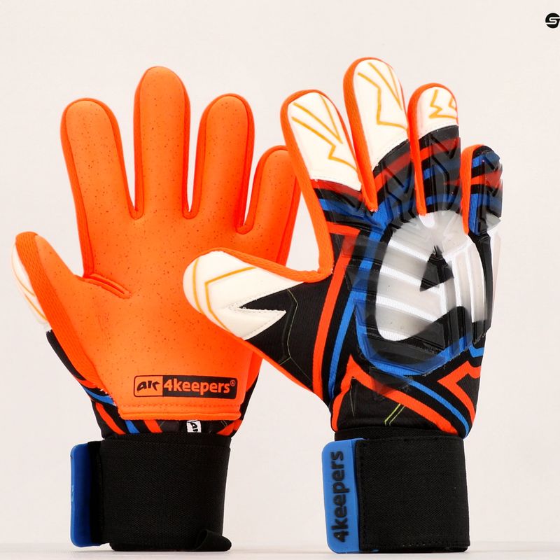 4keepers Evo Lanta NC vartininko pirštinės juodos/baltos/mėlynos/oranžinės 11