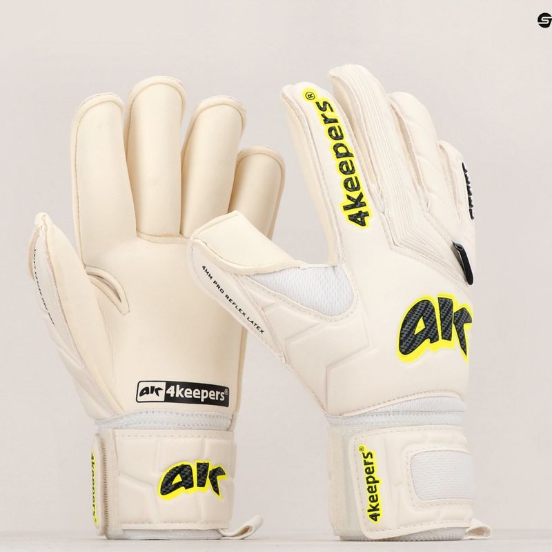 4keepers Champ Carbo V RF vaikiškos vartininko pirštinės balta/geltona 11