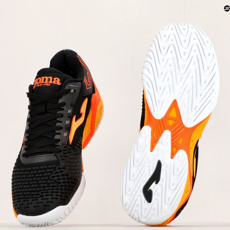 Joma T.Ace 2301 juodai oranžiniai vyriški teniso bateliai TACES2301T 17