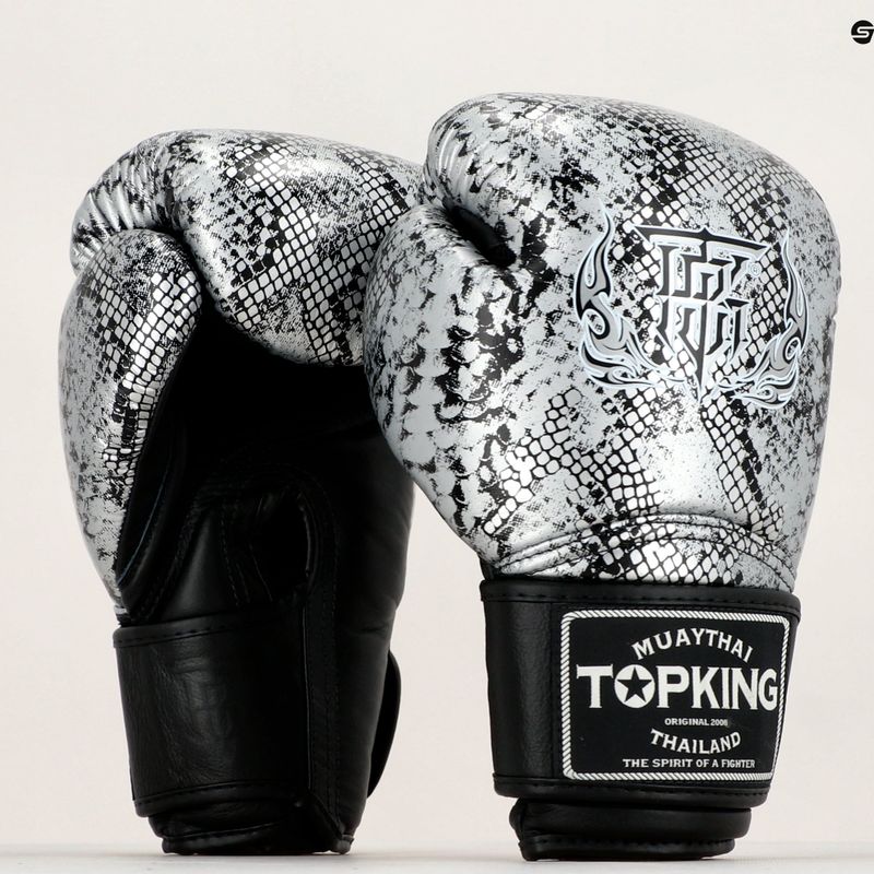 Top King Muay Thai Super Star Snake juodos bokso pirštinės TKBGSS-02A-BK 7