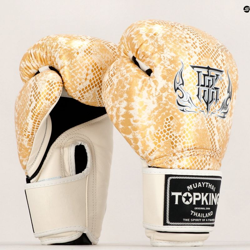 Top King Muay Thai Super Star Air bokso pirštinės baltos TKBGSS 6