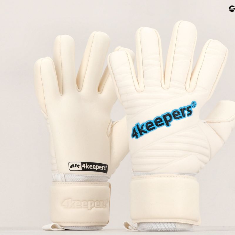 4keepers Retro IV NC vaikiškos vartininko pirštinės baltos spalvos 10