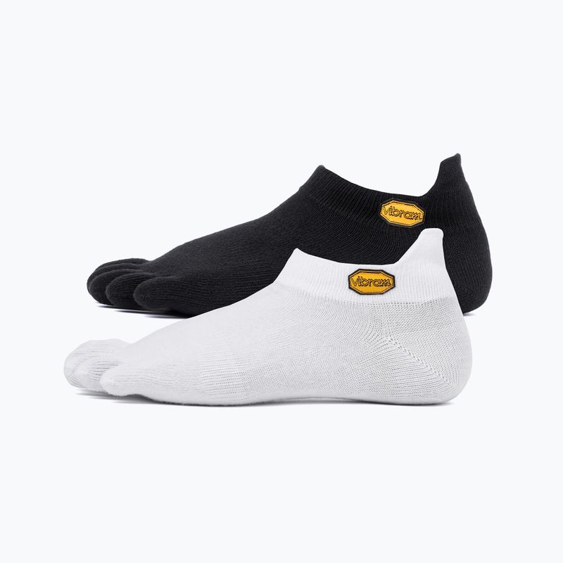 Vibram Fivefingers Athletic No-Show kojinės 2 poros juodos ir baltos S15N12PS 7