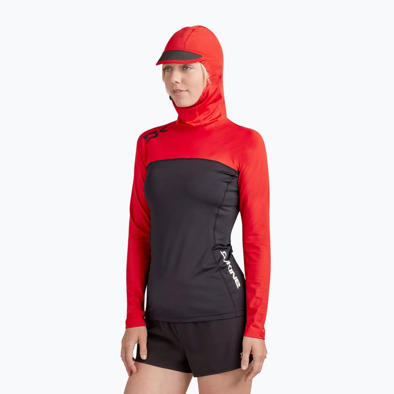 Dakine moteriški plaukimo marškinėliai Hd Snug Fit Rashguard Hoodie black and red DKA333W0002 3