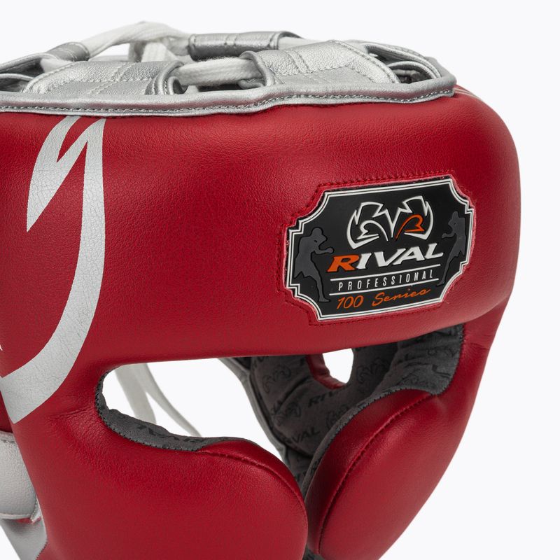 Bokso šalmas Rival RHG100 Professional Headgear red/silver 4