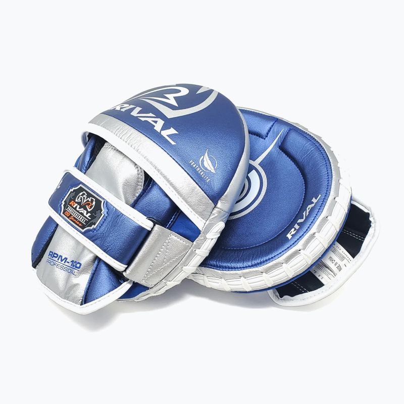 Treniruočių letenos Rival Professional Punch Mitts blue/silver 3