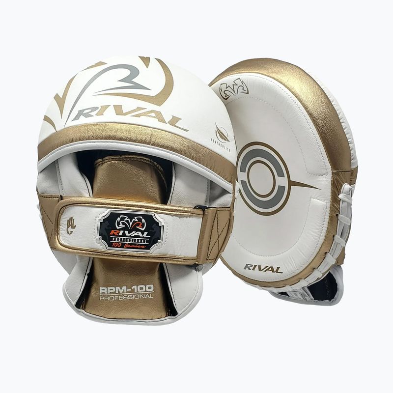 Treniruočių letenos Rival Professional Punch Mitts white/gold