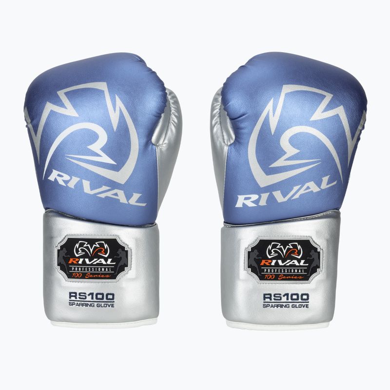 Bokso pirštinės Rival RS100 Professional blue/silver 2