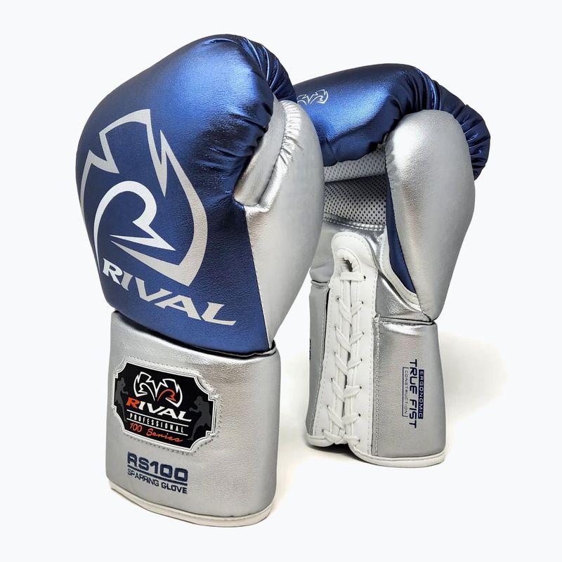 Bokso pirštinės Rival RS100 Professional blue/silver 2