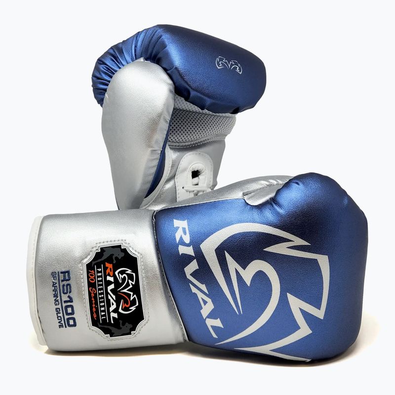 Bokso pirštinės Rival RS100 Professional blue/silver 3