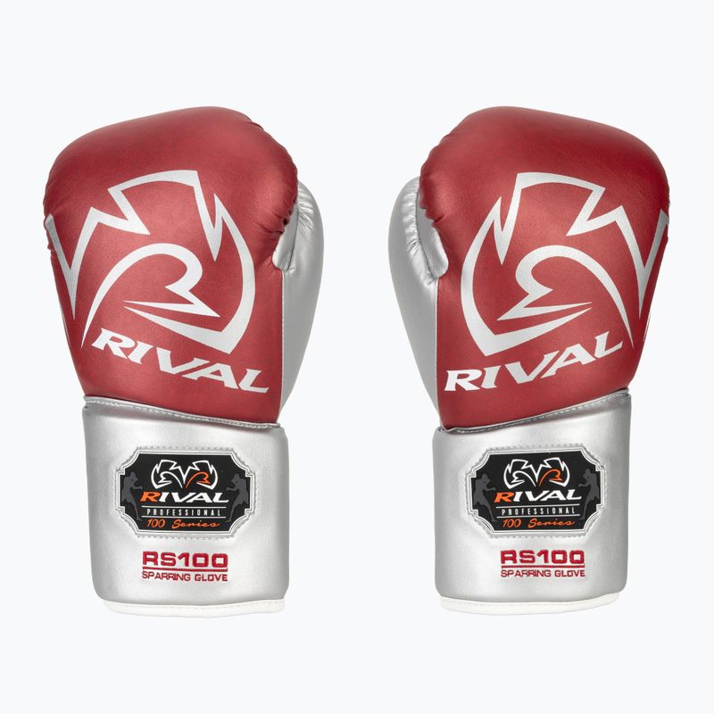 Bokso pirštinės Rival RS100 Professional red/silver 2