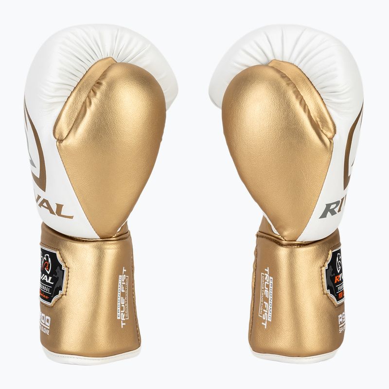 Bokso pirštinės Rival RS100 Professional white/gold 4