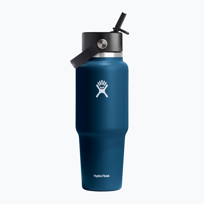 "Hydro Flask Wide Flex Straw" kelioninis terminis butelis 945 ml indigo spalvos