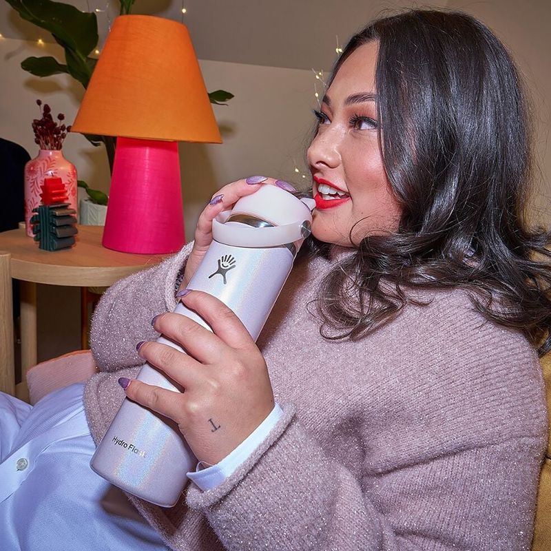 Termo gertuvė Hydro Flask Wide Mouth with Flex Straw Cap 710 ml glimmer pink 4