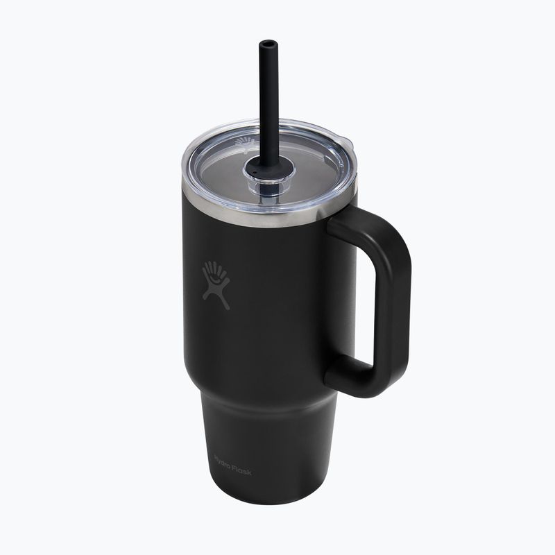 Termosas Hydro Flask Travel Tumbler Clear Lid black 3