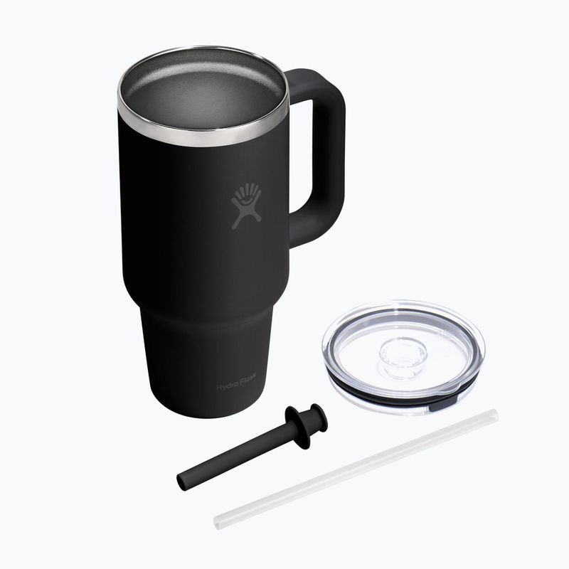 Termosas Hydro Flask Travel Tumbler Clear Lid black 4