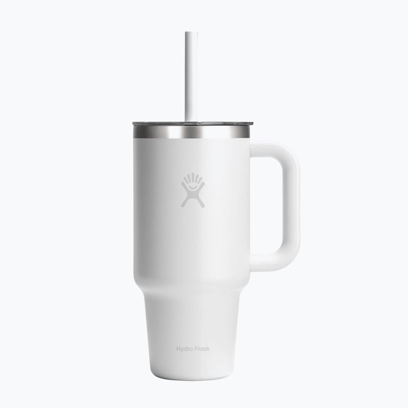 Termosas Hydro Flask Travel Tumbler Clear Lid white