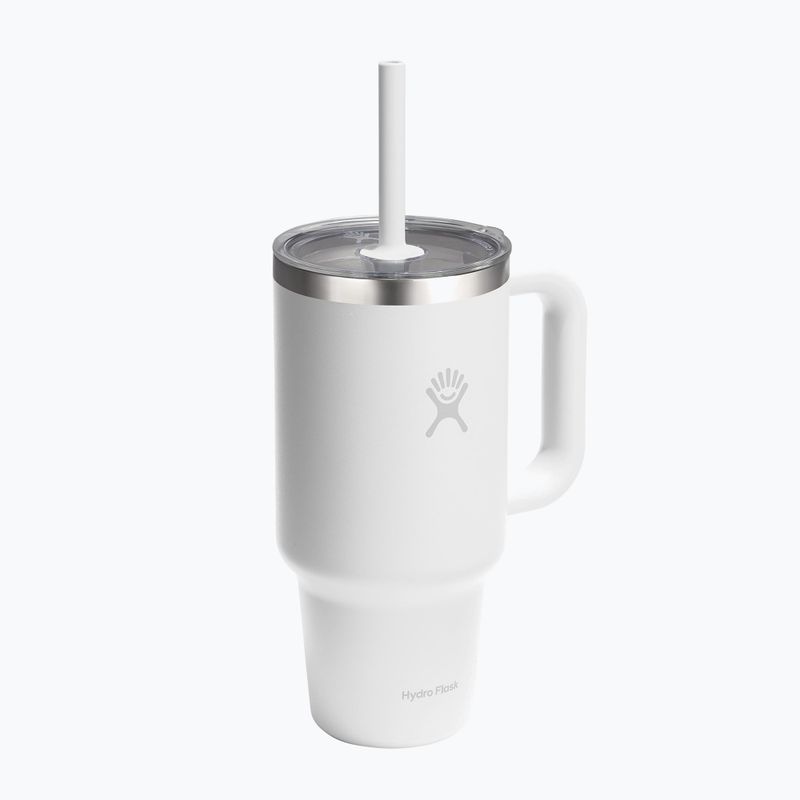 Termosas Hydro Flask Travel Tumbler Clear Lid white 2