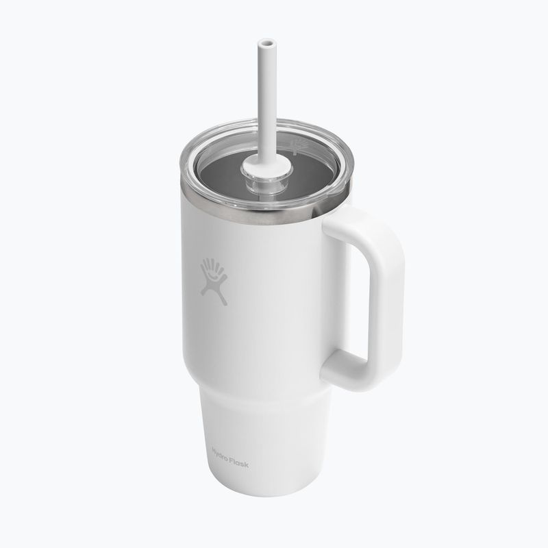 Termosas Hydro Flask Travel Tumbler Clear Lid white 3
