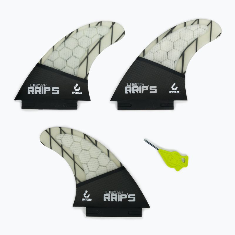 Banglentės pelekai (3 vnt.) Lib Tech Tri Fin Set white and black 19SUFIN-2