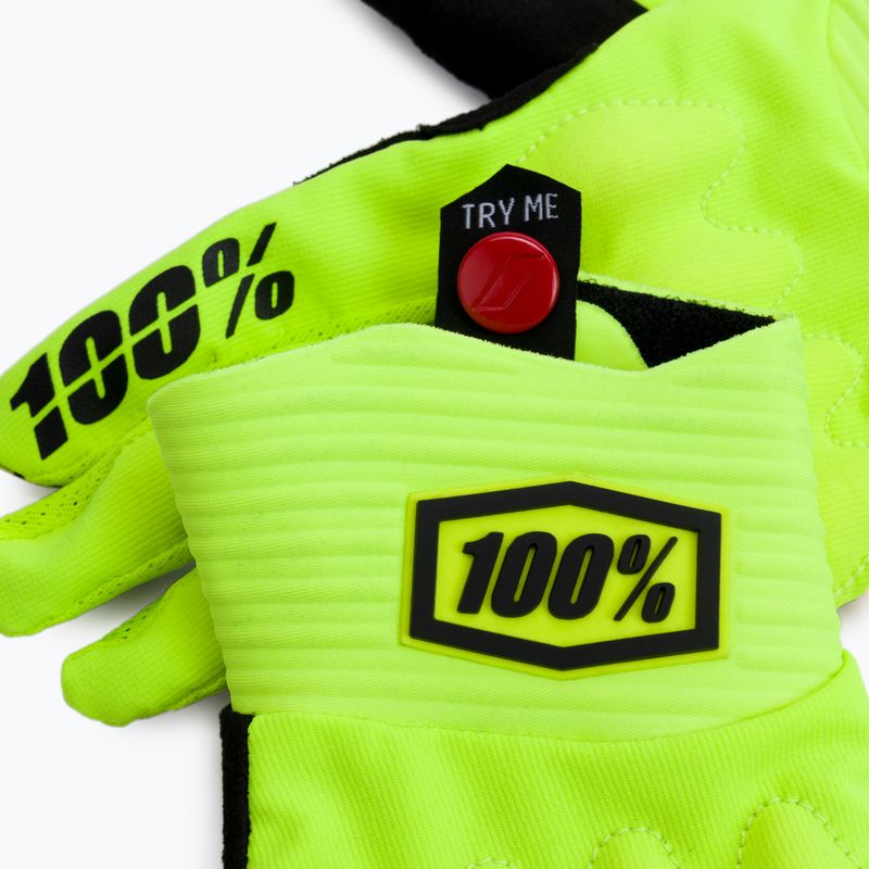 Dviračių pirštinės 100% Cognito geltonos/juodos spalvos 4