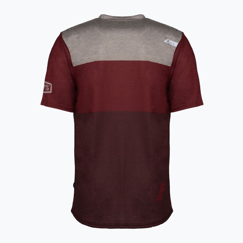 Vyriški dviratininkų marškinėliai 100% Airmatic Jersey brick dark red 2