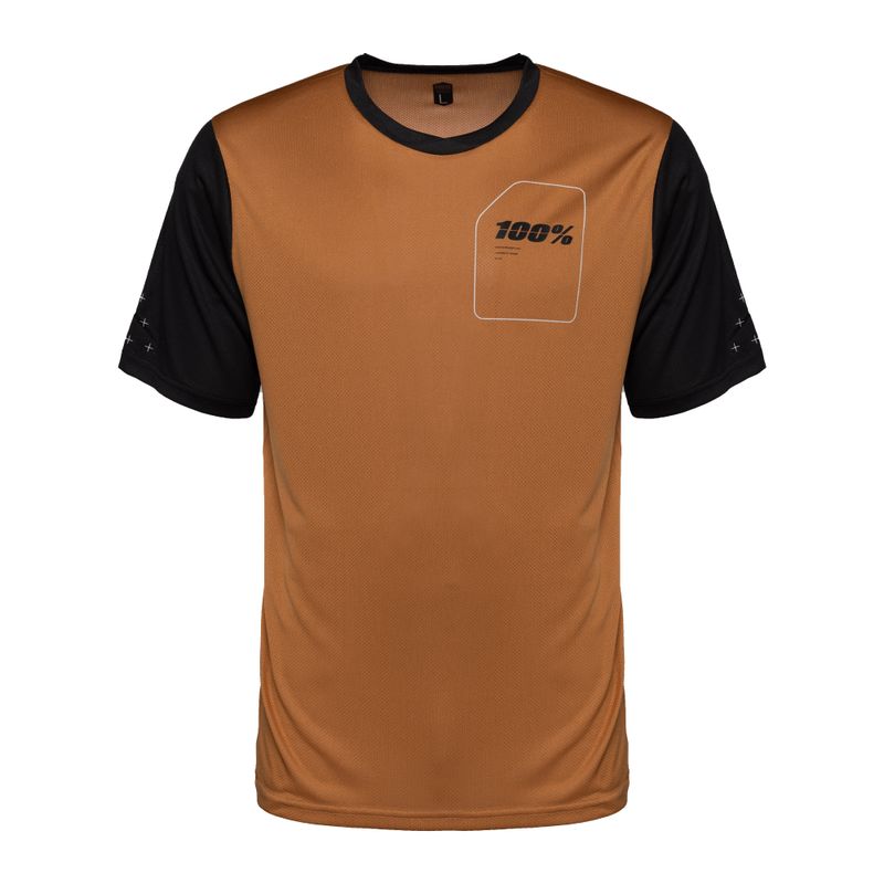 Vyriški dviratininkų marškinėliai 100% Ridecamp Jersey terracotta black