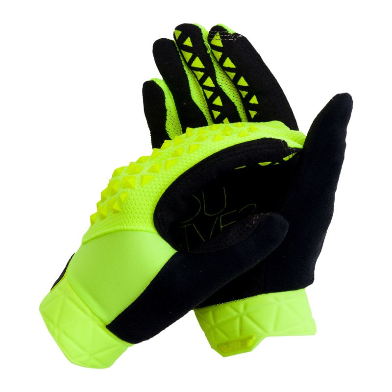 Dviračių pirštinės 100% Geomatic fluorescencinės geltonos spalvos