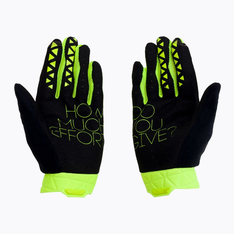 Dviračių pirštinės 100% Geomatic fluorescencinės geltonos spalvos 2