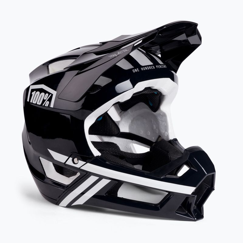 Dviračio šalmas 100% Trajecta šalmas W Fidlock FullFace juodas baltas