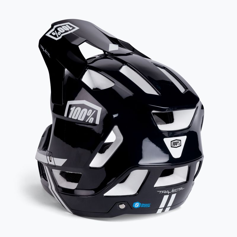 Dviračio šalmas 100% Trajecta šalmas W Fidlock FullFace juodas baltas 3
