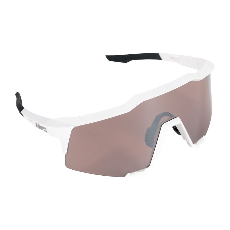 Dviračių sporto akiniai 100% Speedcraft Mirror Lens matiniai balti/hiper sidabriniai