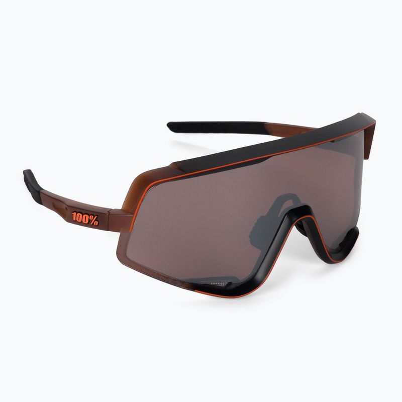 Dviračių akiniai 100% Glendale Mirror Lens matiniai permatomi rudos spalvos išblukimas/ hiper sidabro spalvos