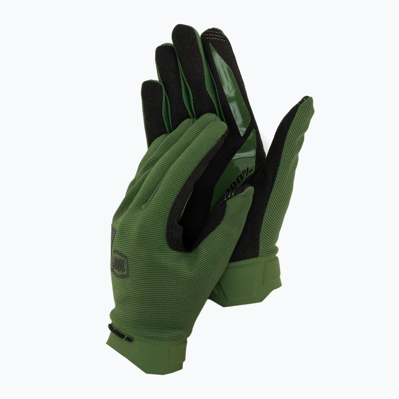 Vyriškos dviratininkų pirštinės 100% Ridecamp army green/black