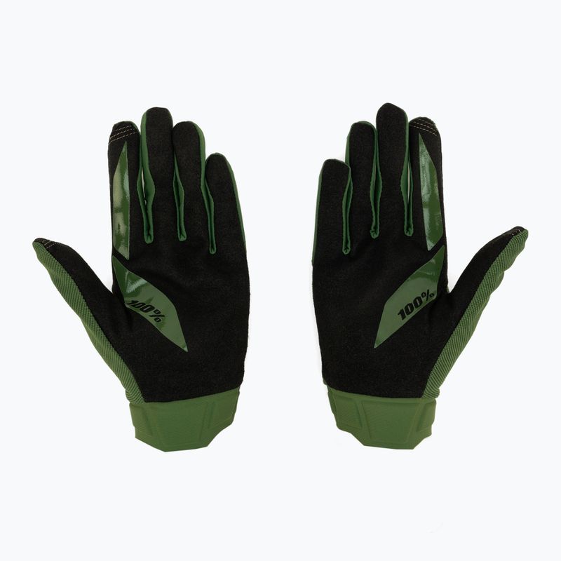 Vyriškos dviratininkų pirštinės 100% Ridecamp army green/black 2