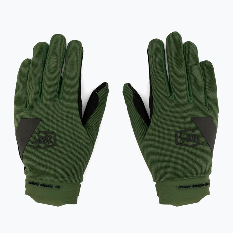 Vyriškos dviratininkų pirštinės 100% Ridecamp army green/black 3