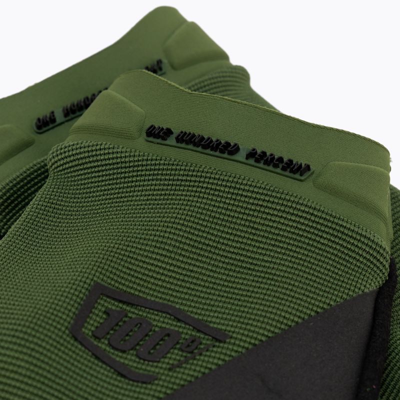 Vyriškos dviratininkų pirštinės 100% Ridecamp army green/black 5