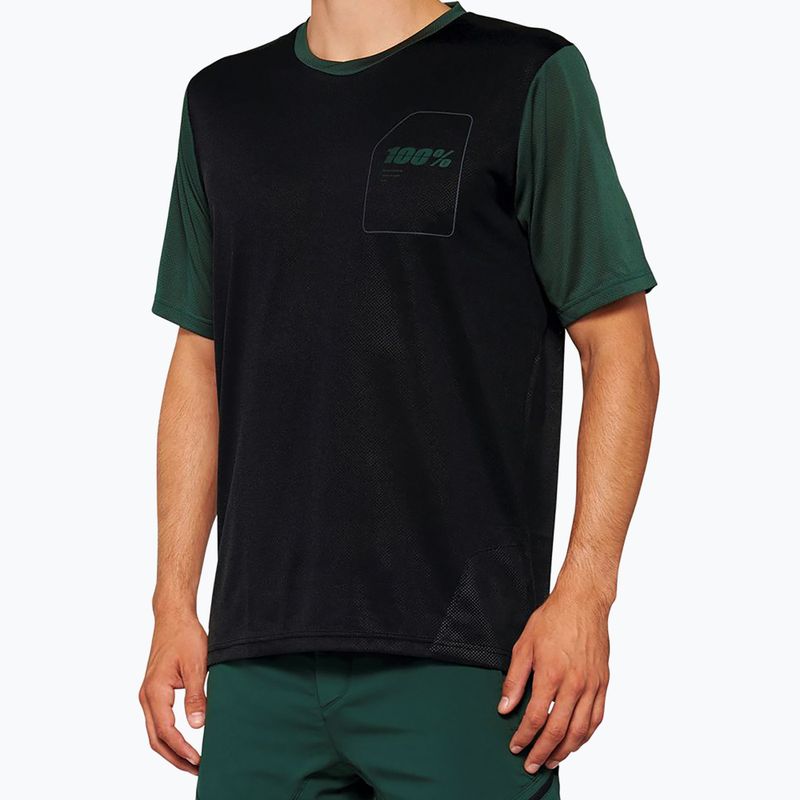 Vyriški dviratininko marškinėliai 100% Ridecamp black/forest green