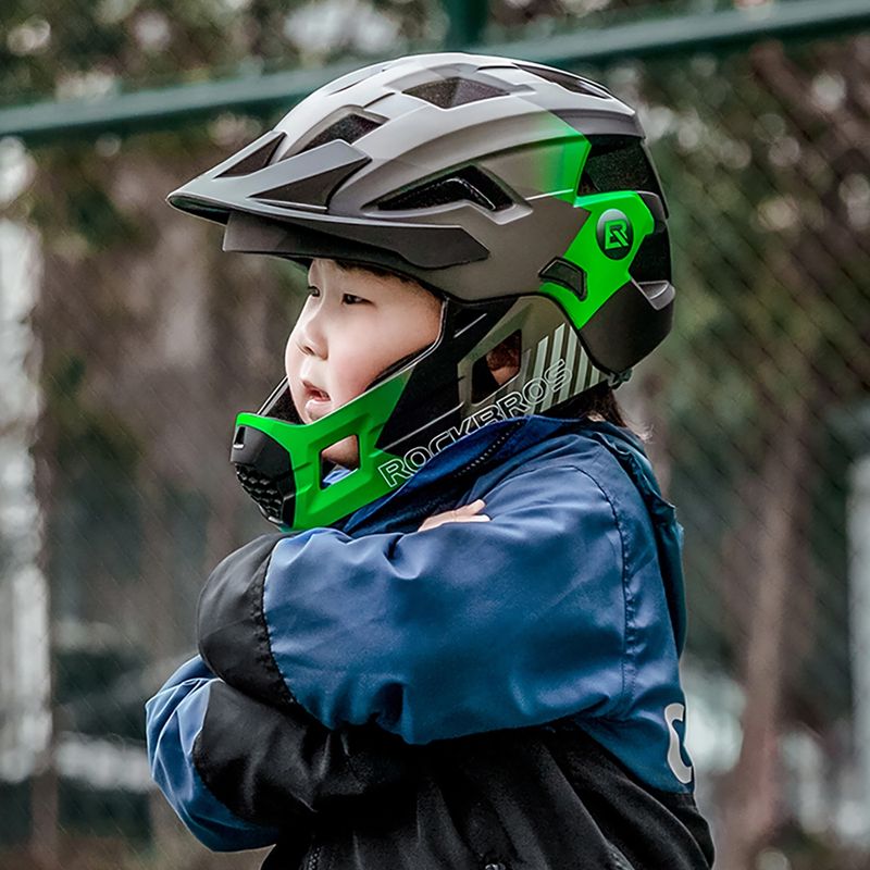 Vaikiškas dviračių šalmas Rockbros 10110061003 Kids Helmet black/ti-green 3