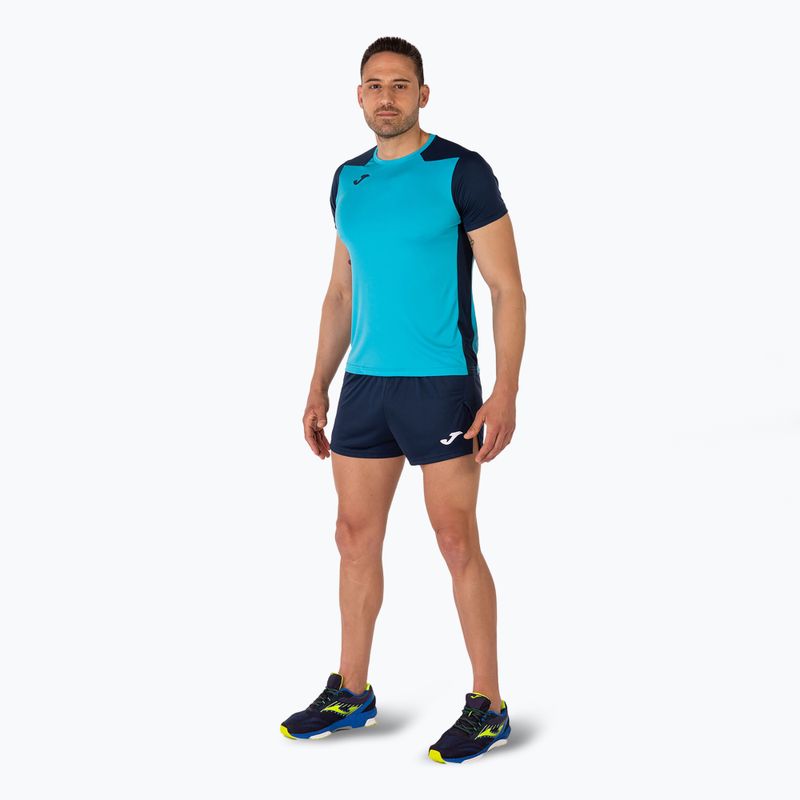Vyriški bėgimo marškinėliai "Joma Record II fluor" turkio/navy spalvos 2