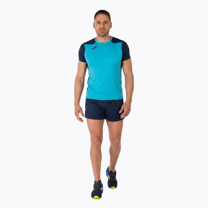 Vyriški bėgimo marškinėliai Joma Record II fluor turquoise/navy 14