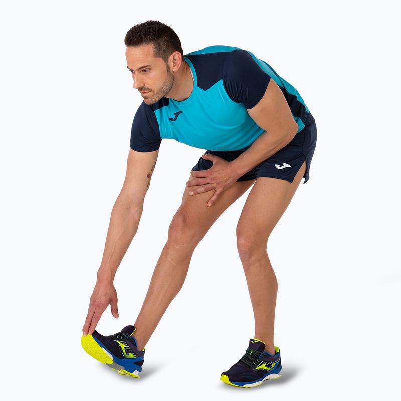 Vyriški bėgimo marškinėliai Joma Record II fluor turquoise/navy 6